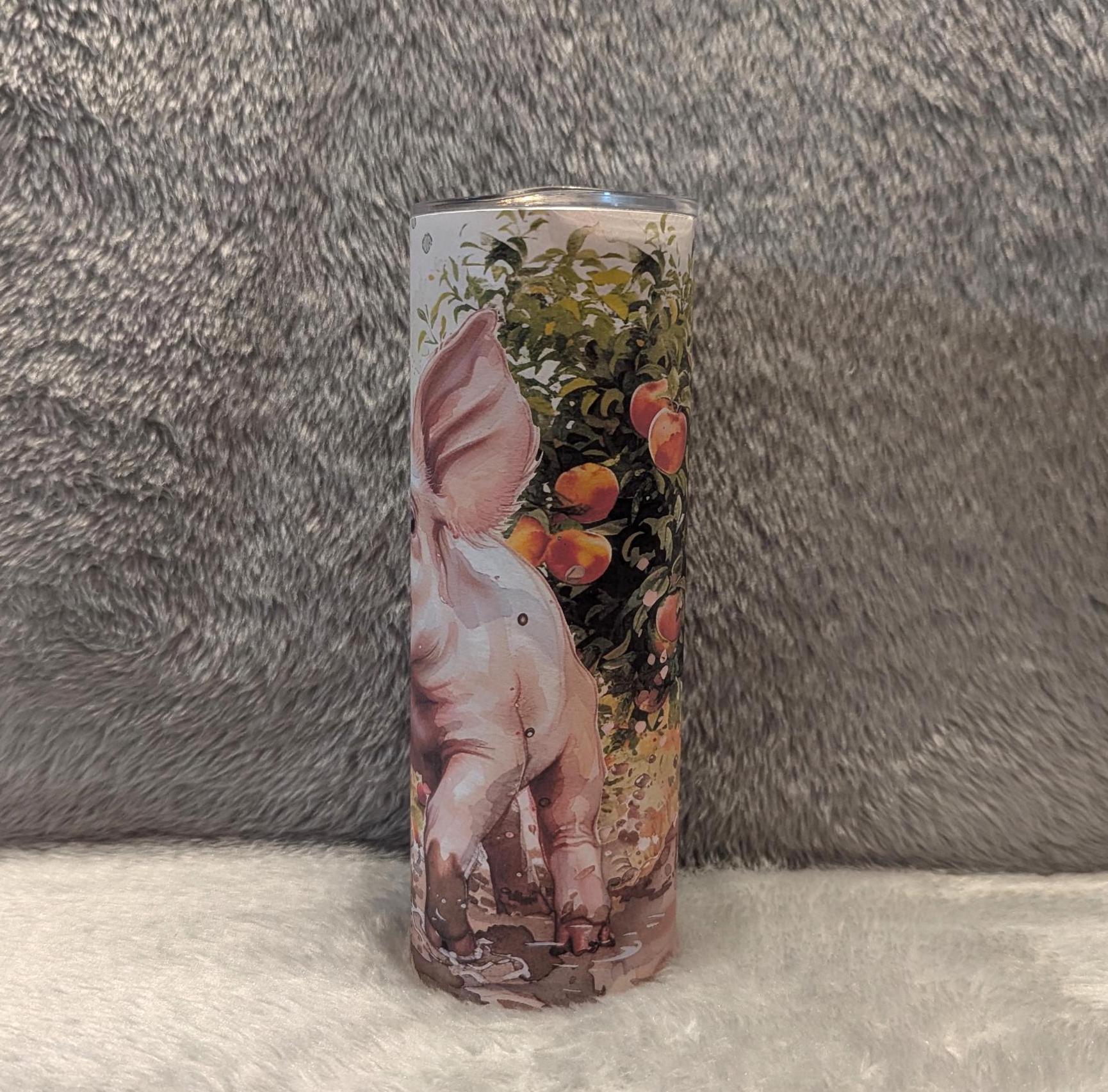 Pig In The Mud Tumbler 20oz With Reusable Straw, Can Be Personalized