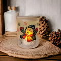 Snowman Candle Holder With A Battery Operated Flickering Tea Light