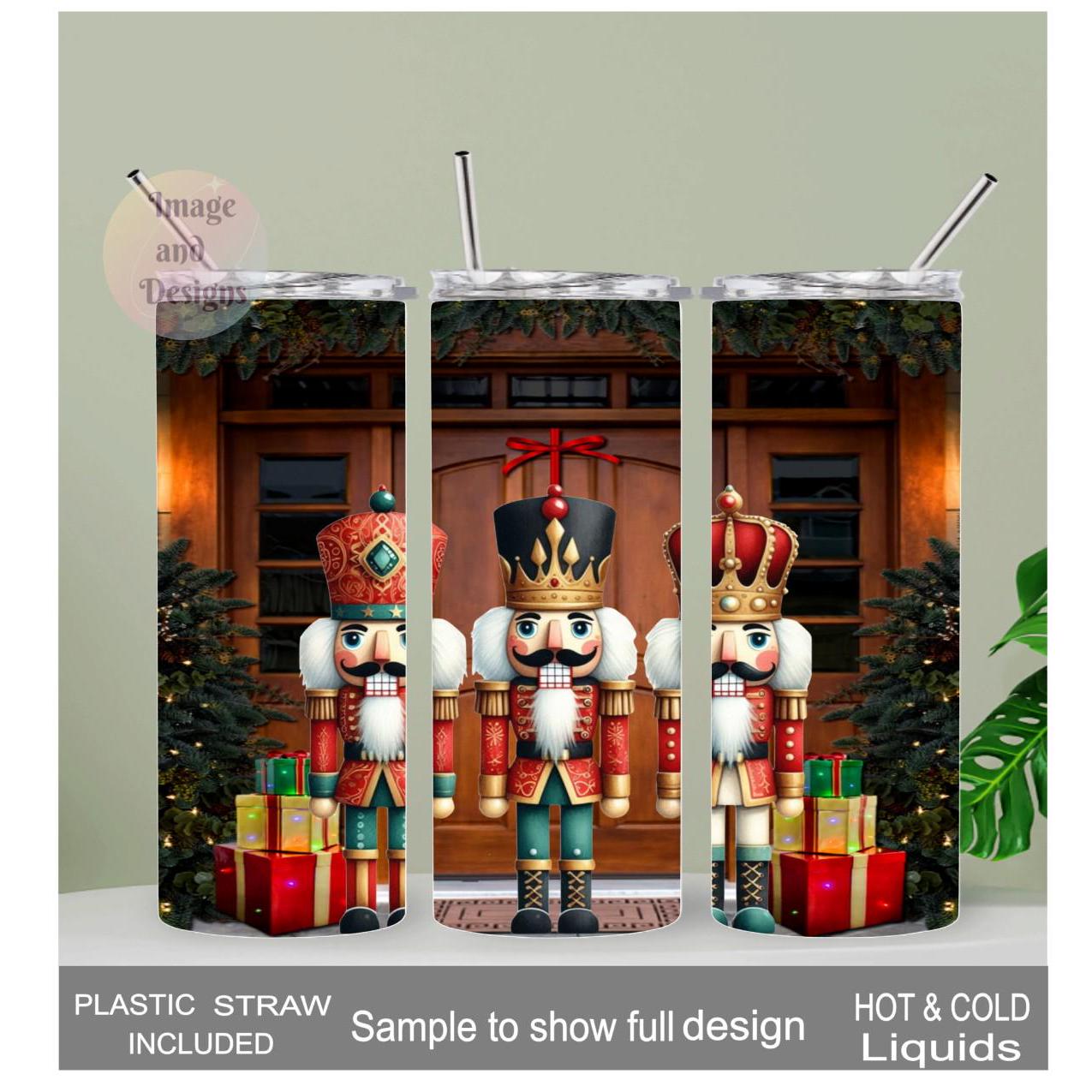 Nutcracker Tumbler 20oz With Reusable Straw, Can Be Personalized