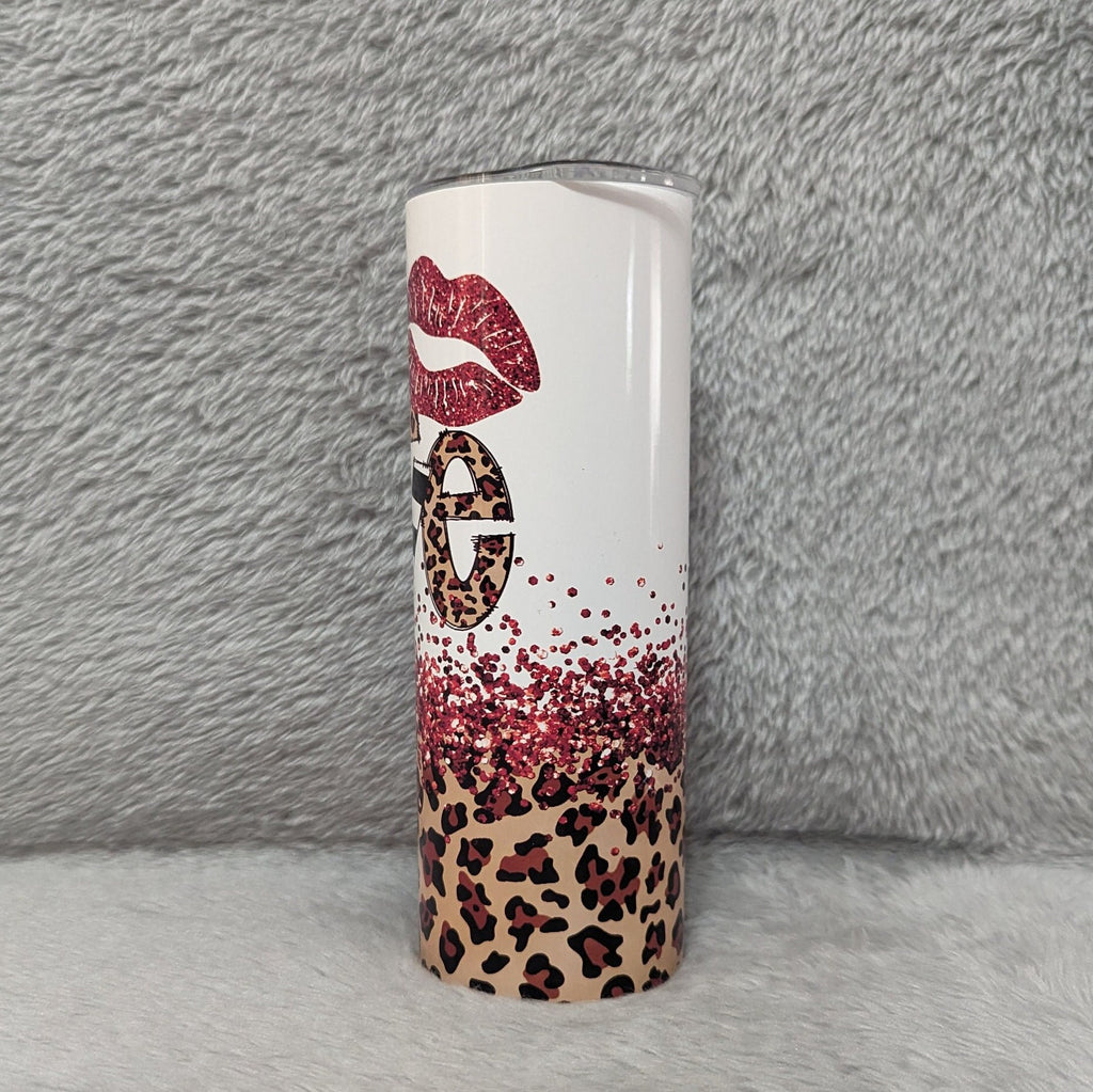 Valentine Tumbler With A Glitter Design 20oz With Reusable Straw