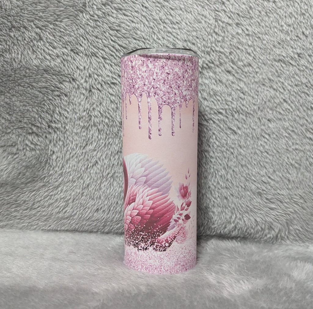 Swan Tumbler With Beautiful Swans and A Glitter Design  20oz With Reusable Straw, Can Be Personalized