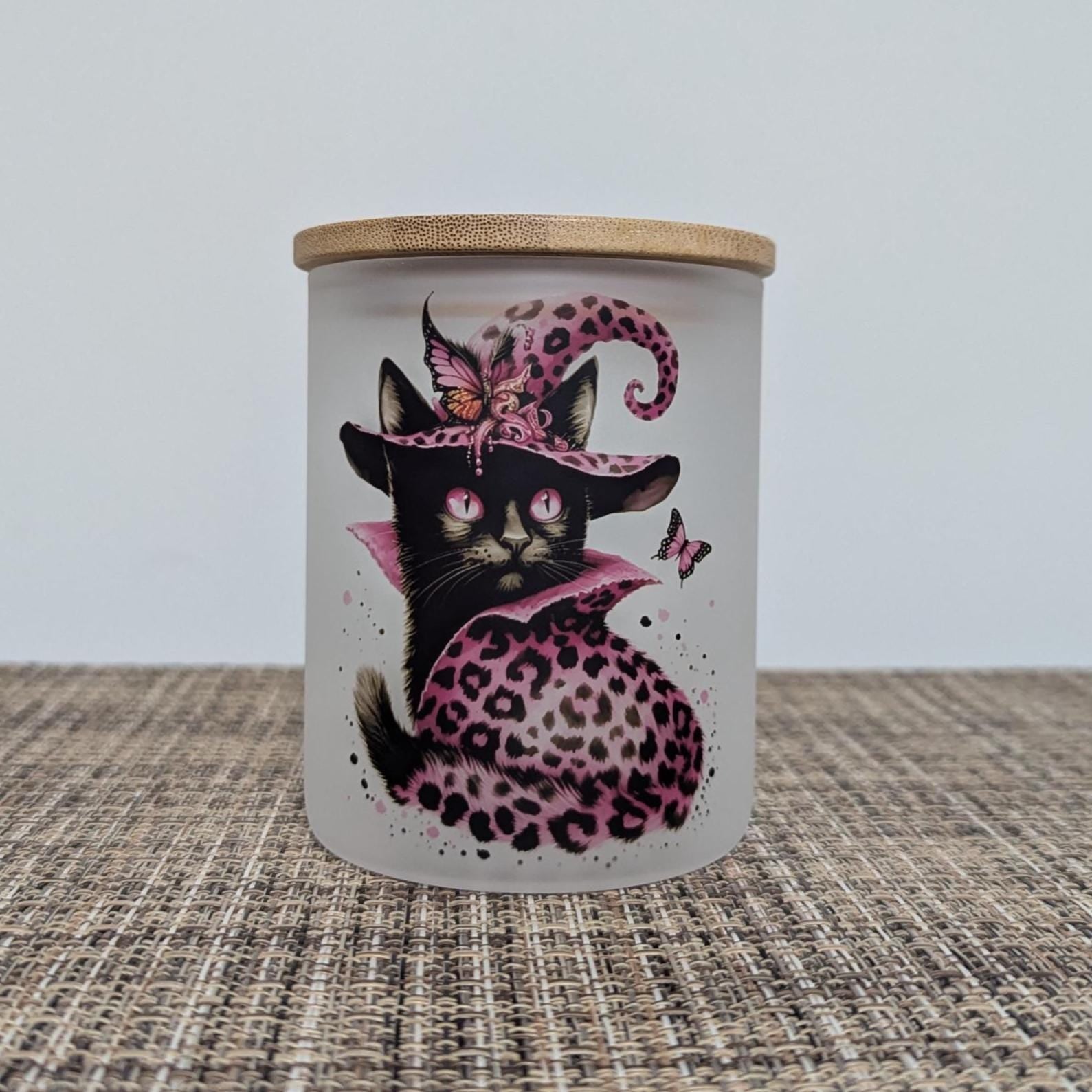 Black Cat Candle Holder With A Battery Operated Flickering Tea Light