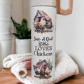 Just A Girl Who Loves Chickens Tumbler 20oz With Reusable Straw, Can Be Personalized