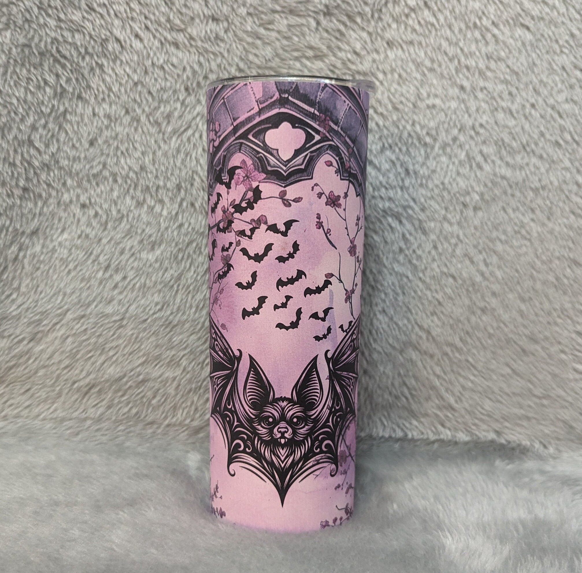 Bat Tumbler 20oz With Reusable Straw, Can Be Personalized