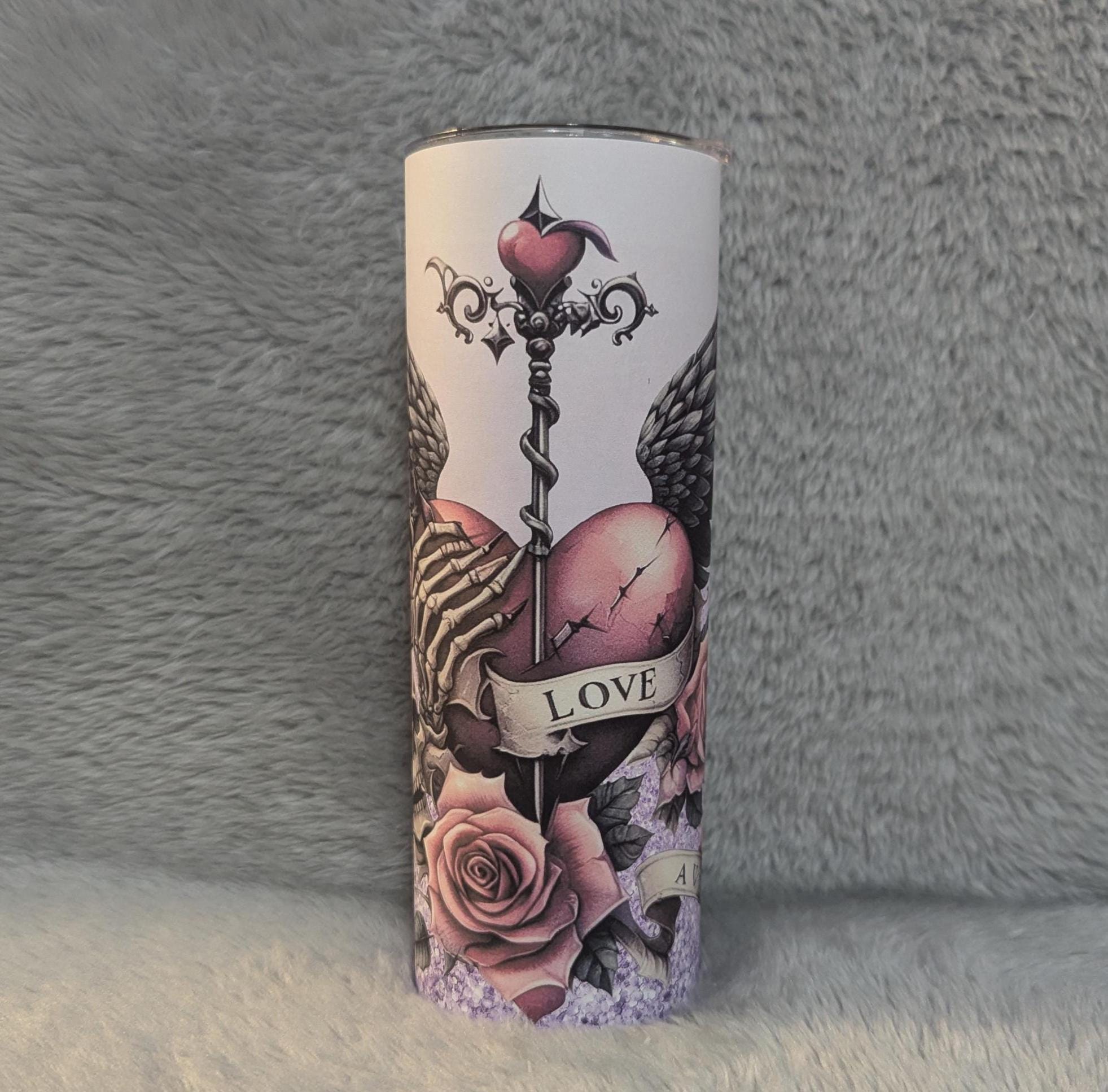 Gothic Love Tumbler 20oz With Reusable Straw