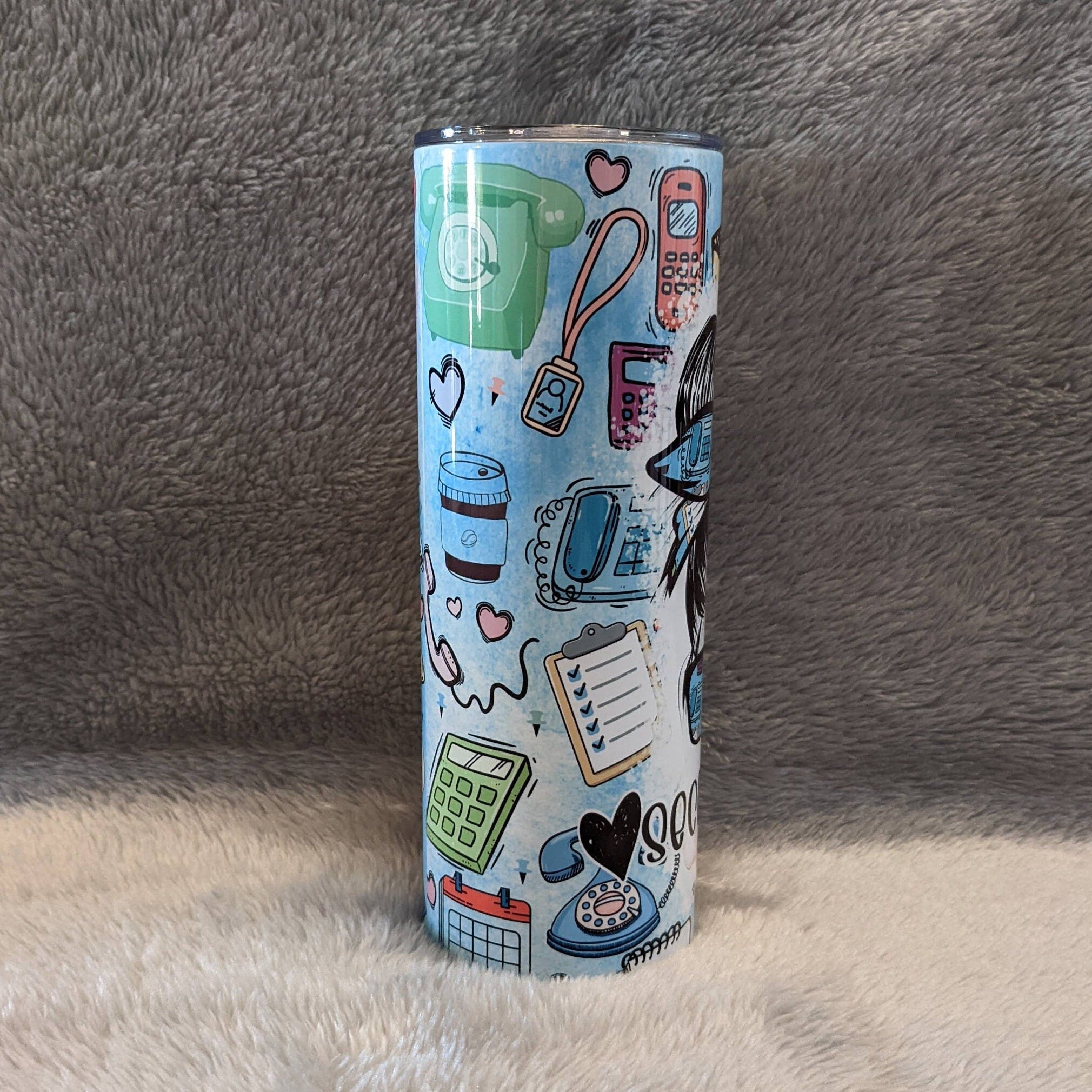 Secretary Life Tumbler 20oz With Reusable Straw, Can Be Personalized