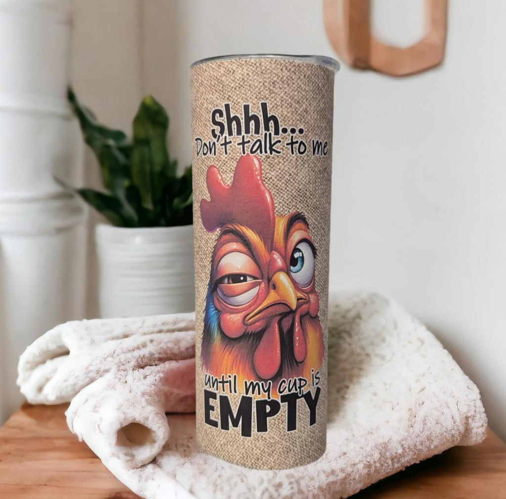 Funny Coffee Chicken Affirmation Tumbler 20oz With Reusable Straw