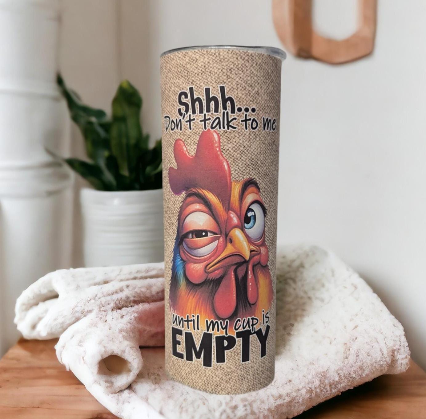 Funny Coffee Chicken Affirmation Tumbler 20oz With Reusable Straw