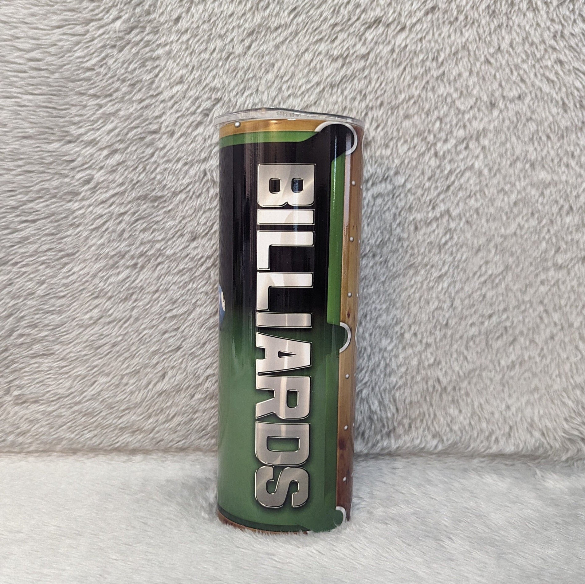 Pool Ball Billiards Tumbler 20oz With Reusable Straw, Can Be Personalized