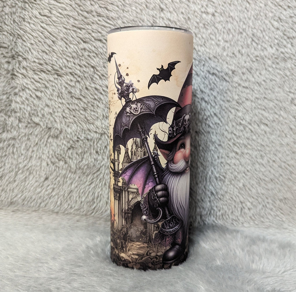 Gothic Gnome Tumbler 20oz With Reusable Straw, Can Be Personalized