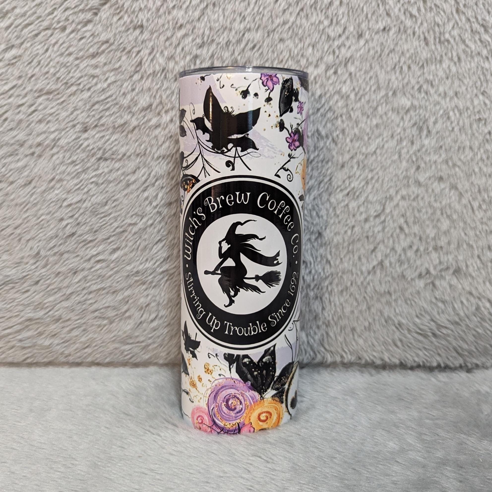 Witch Tumbler 20oz With Reusable Straw, Can Be Personalized