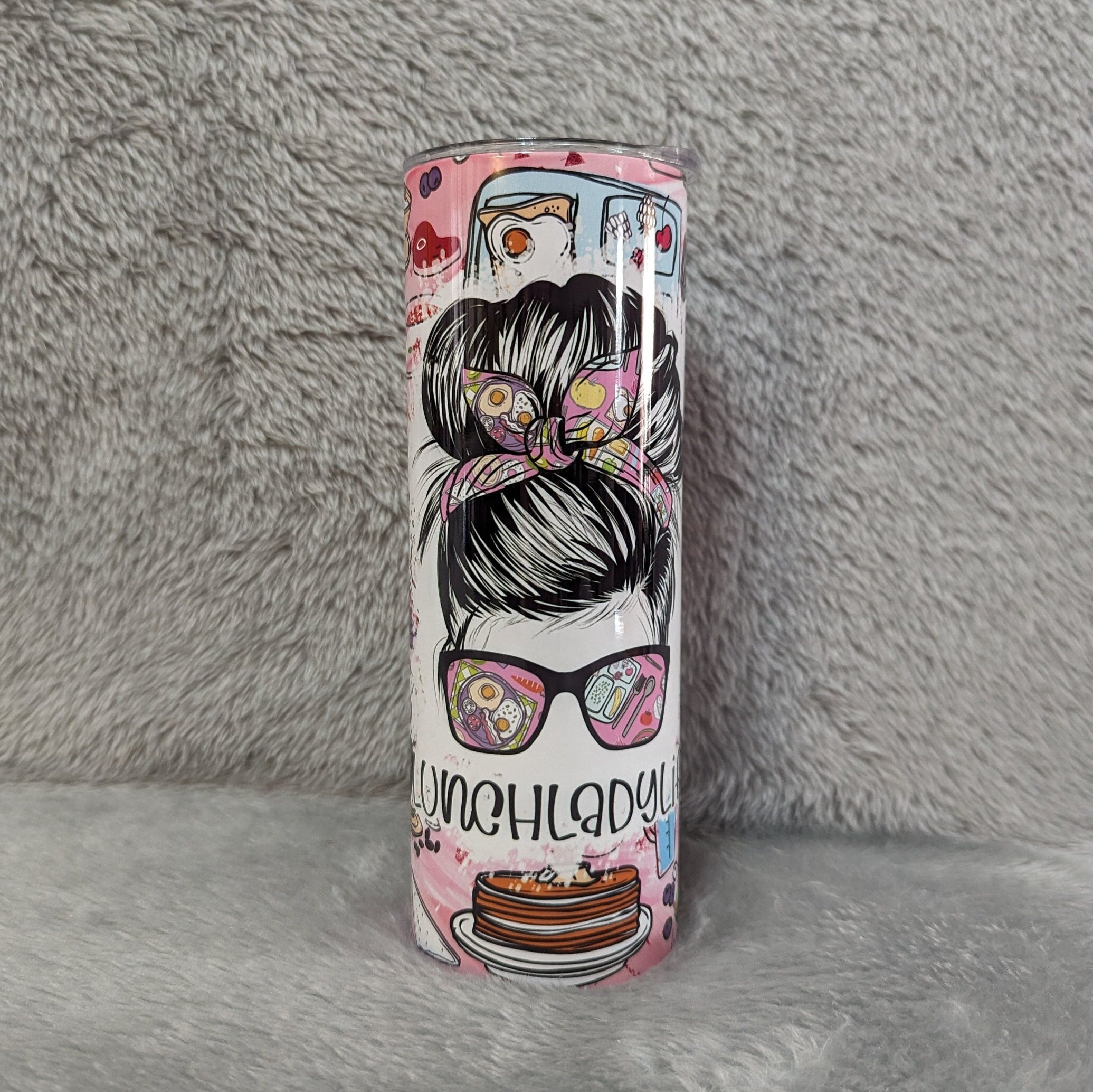 Lunch Lady Tumbler 20oz With Reusable Straw, Can Be Personalized