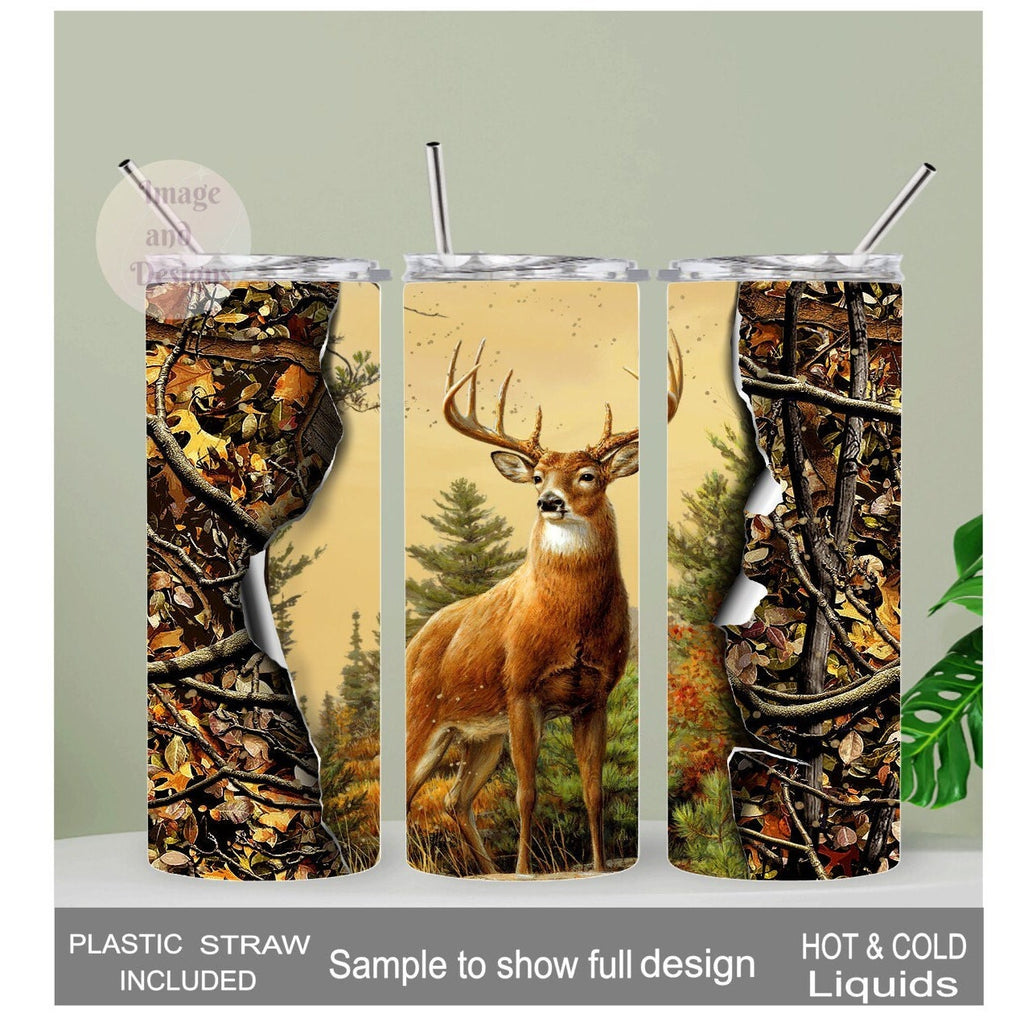 Buck Tumbler 20oz With Reusable Straw, Can Be Personalized