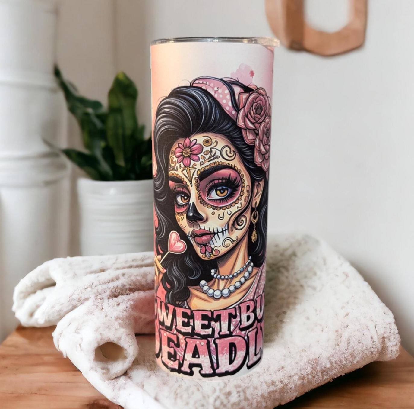 Sweet But Deadly Girl Tumbler 20oz With Reusable Straw, Can Be Personalized