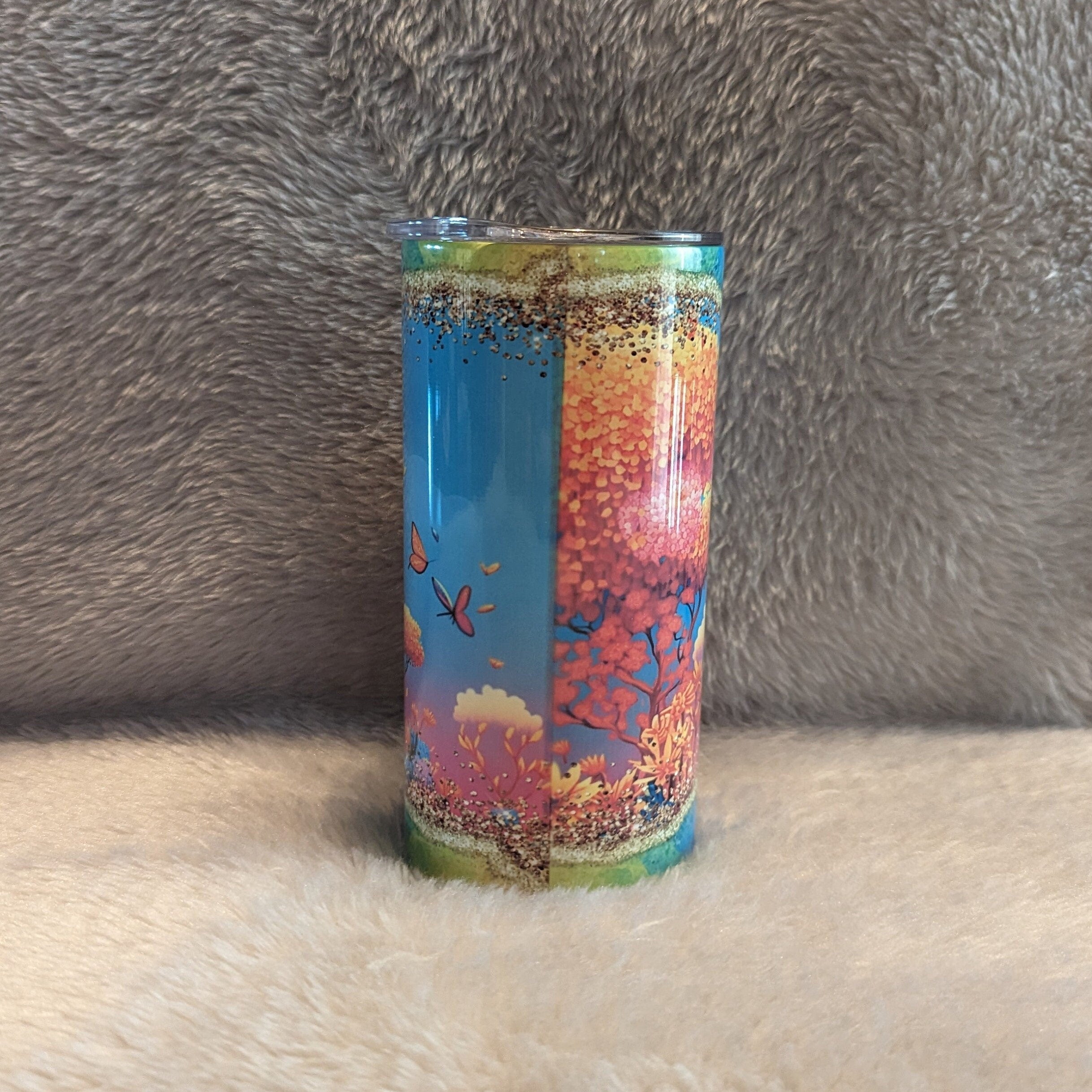 Colorful Kids Giraffe Tumbler 15oz With Reusable Straw, Can Be Personalized