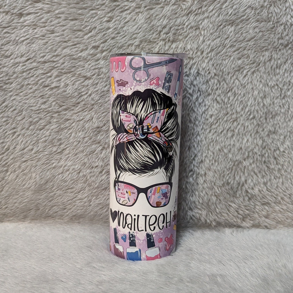 Nail Tech Tumbler 20oz With Reusable Straw, Can Be Personalized