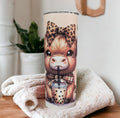 Rise and Shine It's Coffee Time Highland Cow Tumbler 20oz With Reusable Straw, Can Be Personalized