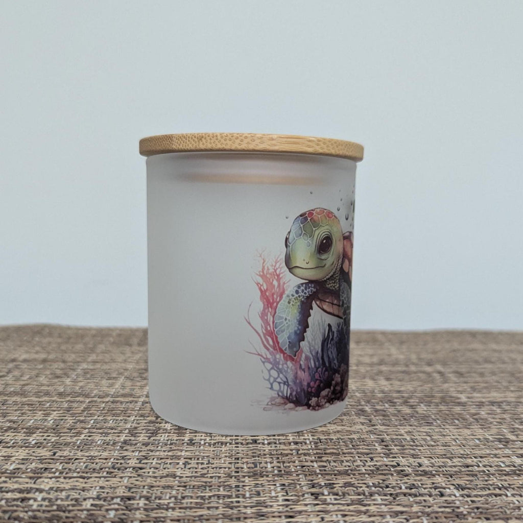 Sea Turtle Candle Holder With A Battery Operated Flickering Tea Light