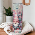 Festive Christmas Gnome Tumbler 20oz With Reusable Straw, Can Be Personalized