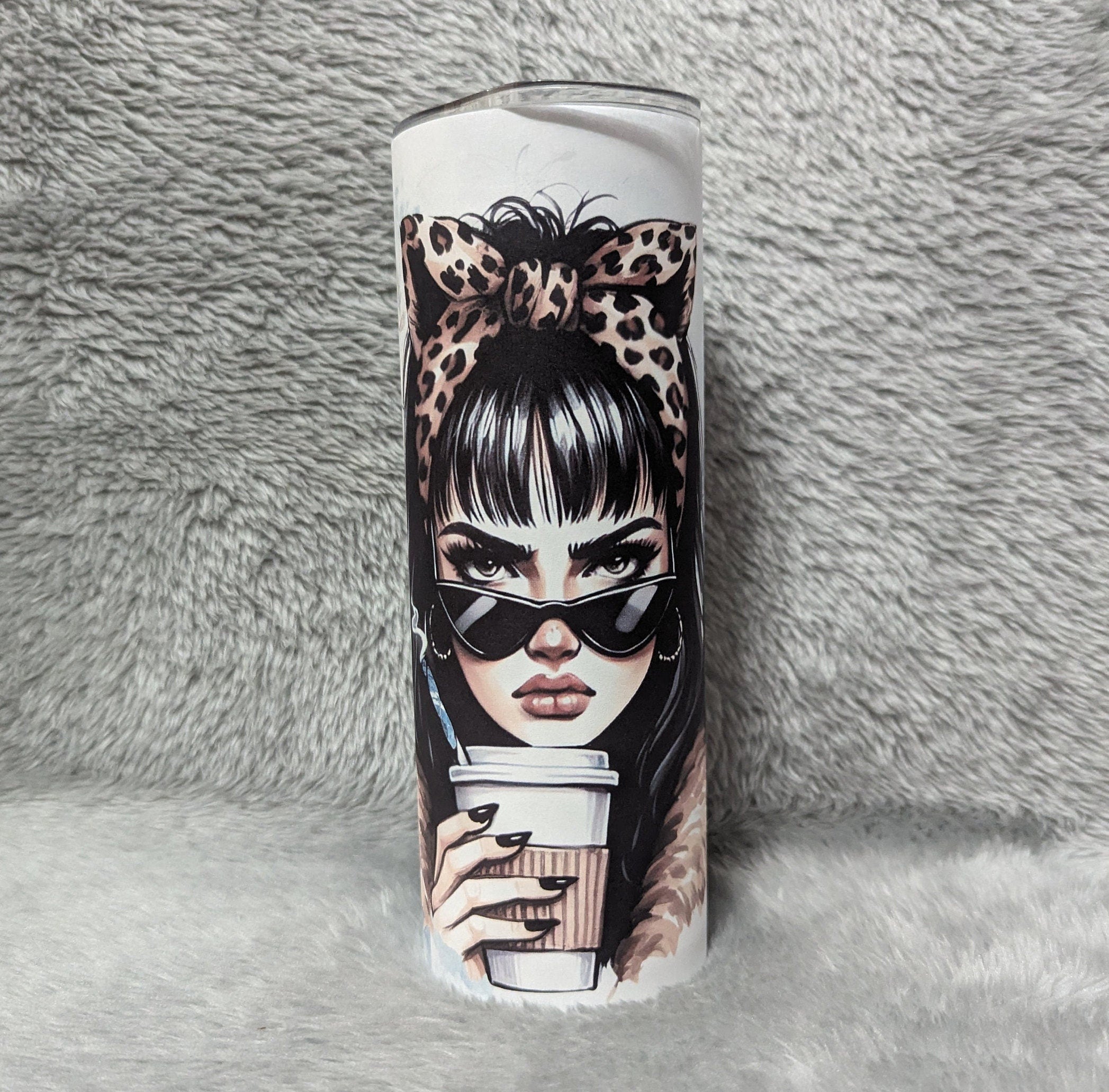 Nope Not Today Girl Tumbler 20oz With Reusable Straw, Can Be Personalized