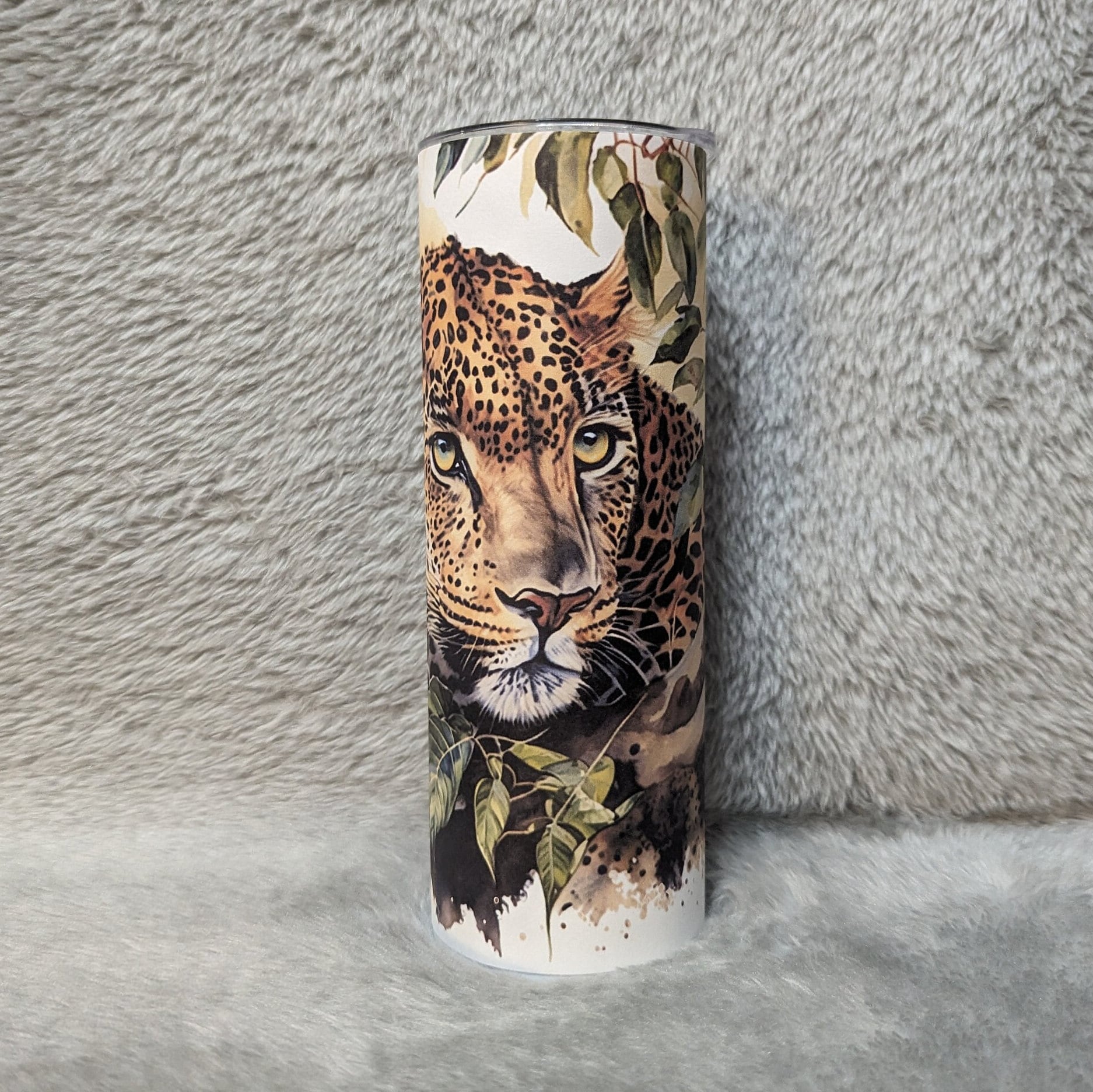 Beautiful Leopard Tumbler 20oz With Reusable Straw, Can Be Personalized