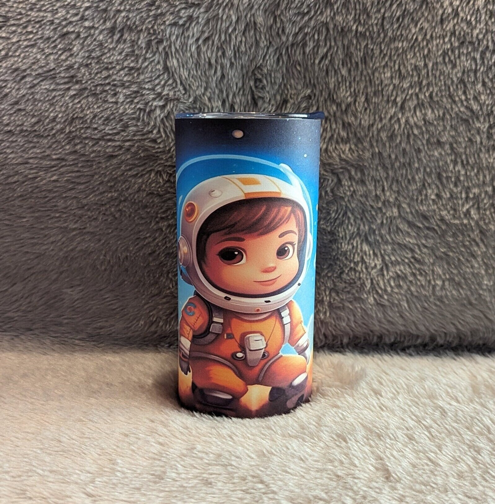 Kids Astronaut Tumbler 15oz With Reusable Straw, Can Be Personalized
