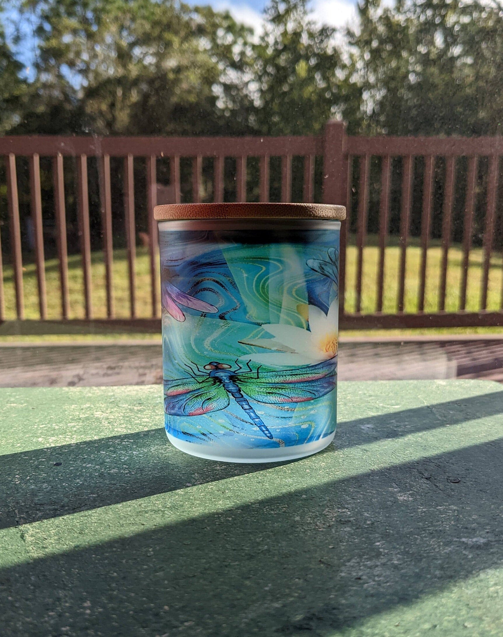 Dragonfly Candle Holder With A Battery Operated Flickering Tea Light