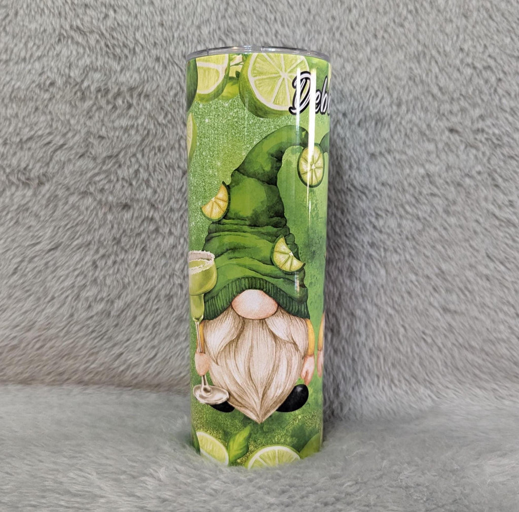 Margarita Gnome Tumbler 20oz With Reusable Straw, Can Be Personalized