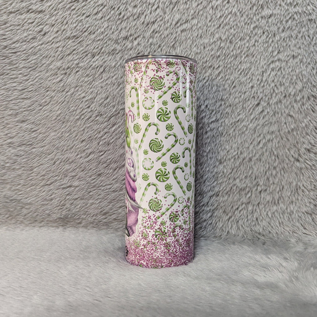 Candy Cane Gnome Tumbler  20oz With Reusable Straw