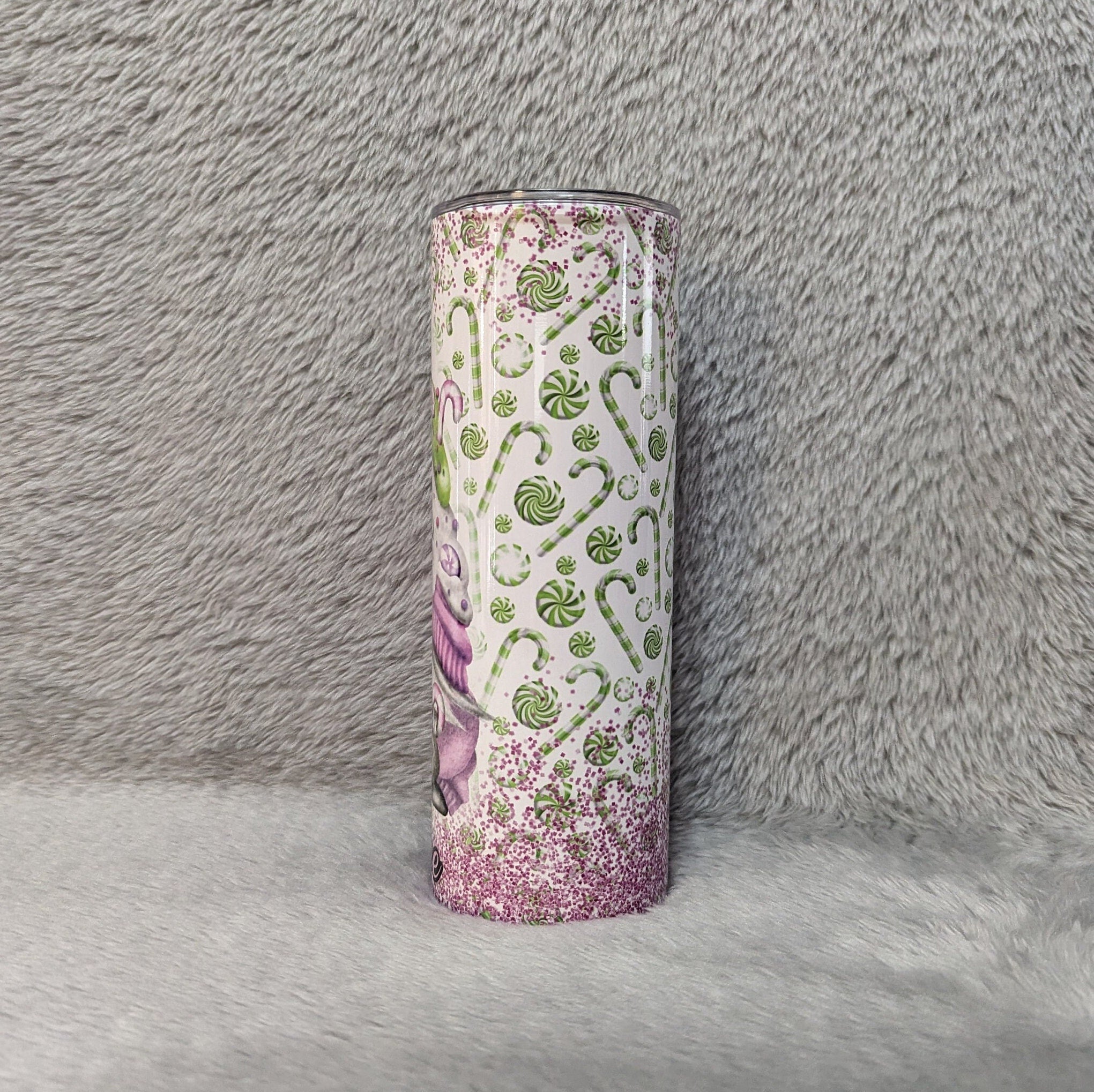 Candy Cane Gnome Tumbler  20oz With Reusable Straw