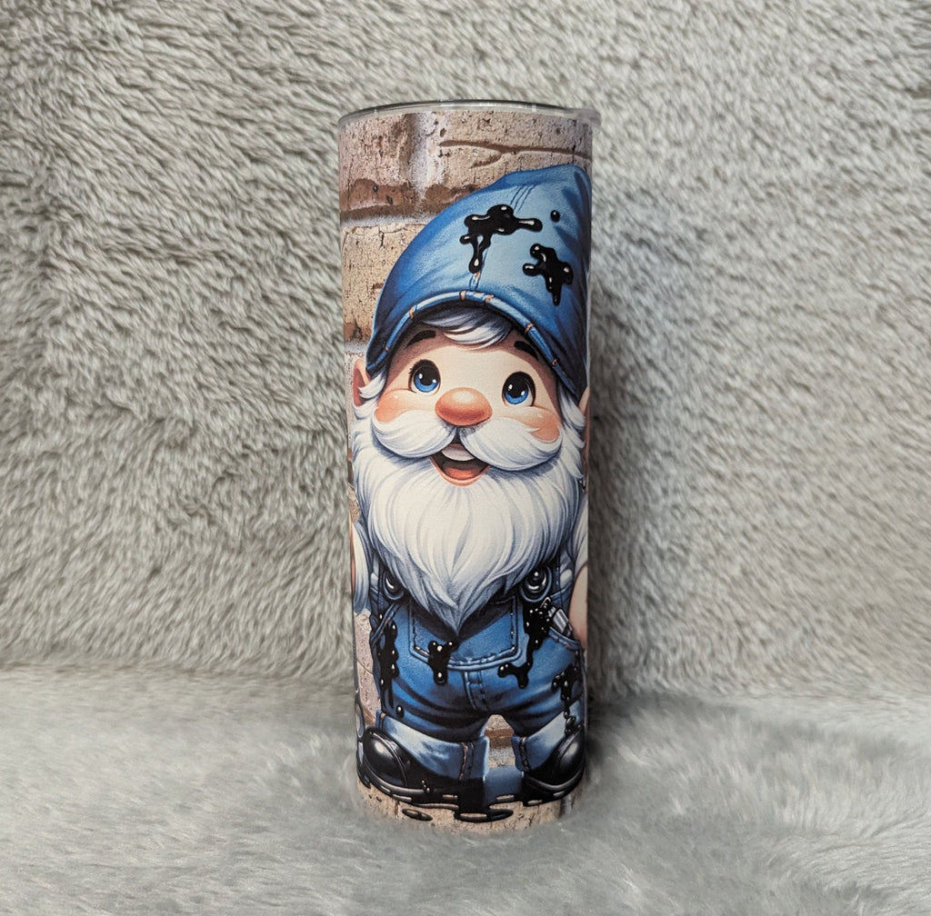 Guy Gnome Mechanic Tumbler 20oz With Reusable Straw, Can Be Personalized