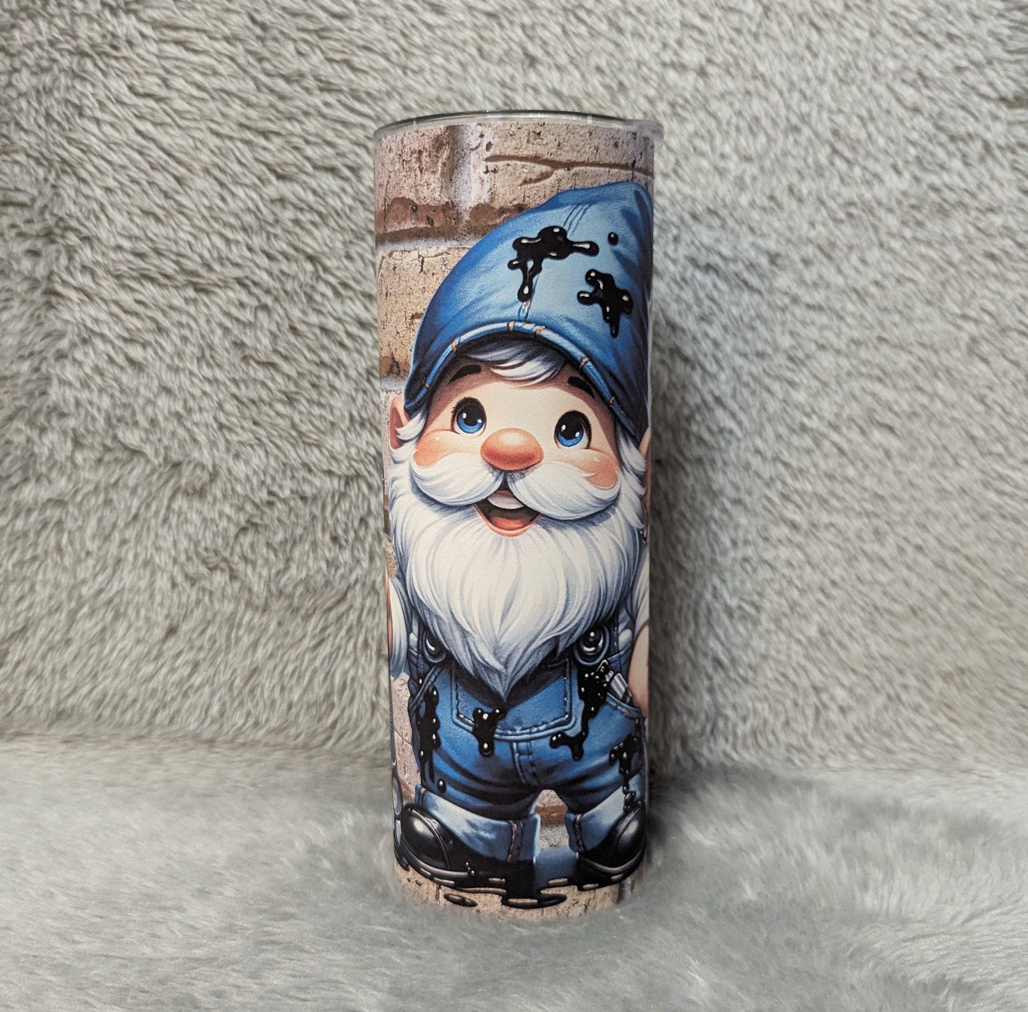 Guy Gnome Mechanic Tumbler 20oz With Reusable Straw, Can Be Personalized