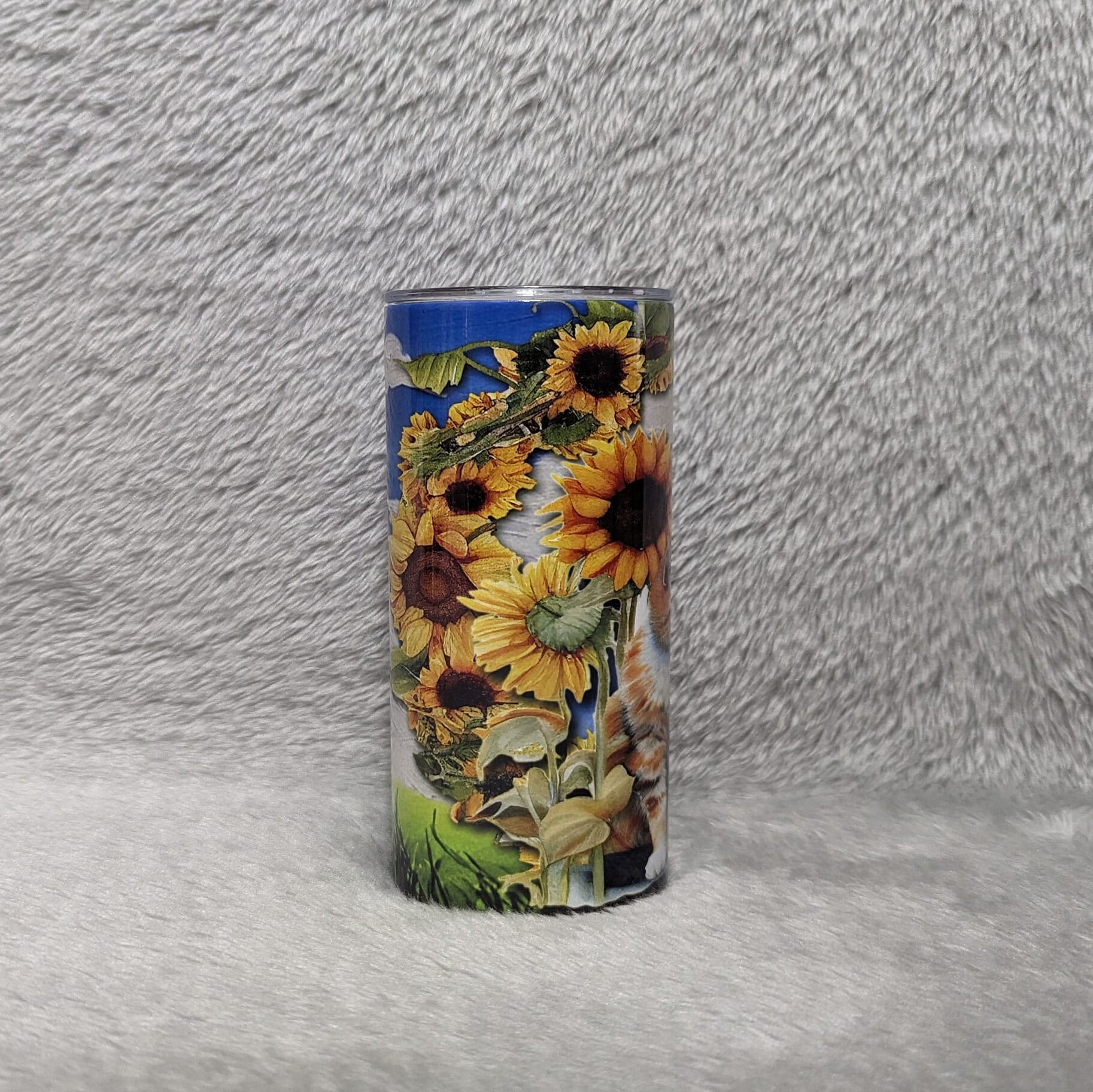 Kids Kitten Tumbler 20oz With Reusable Straw, Can Be Personalized