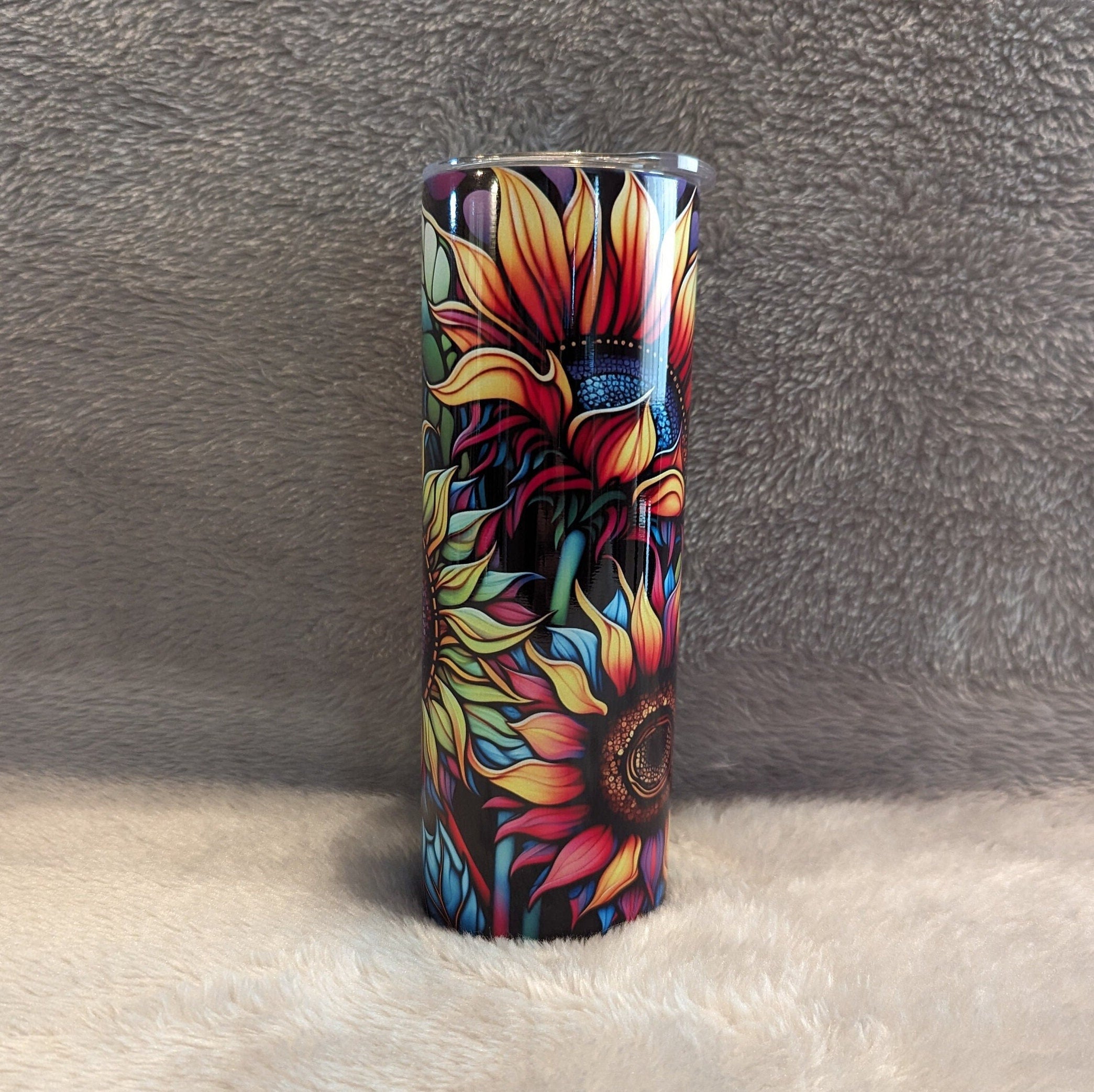 Gorgeous Sunflower Tumbler 20oz With Reusable Straw