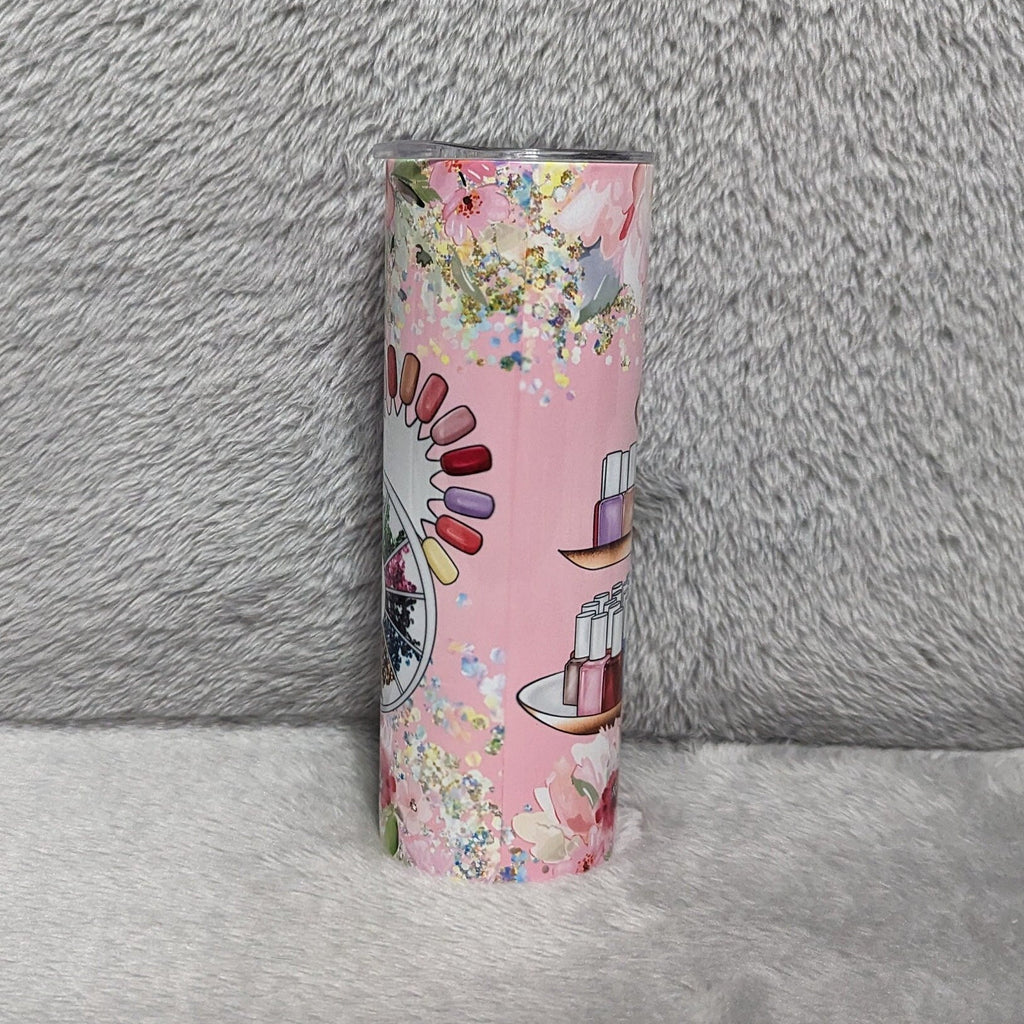 Nail Tech Tumbler 20oz With Reusable Straw, Can Be Personalized