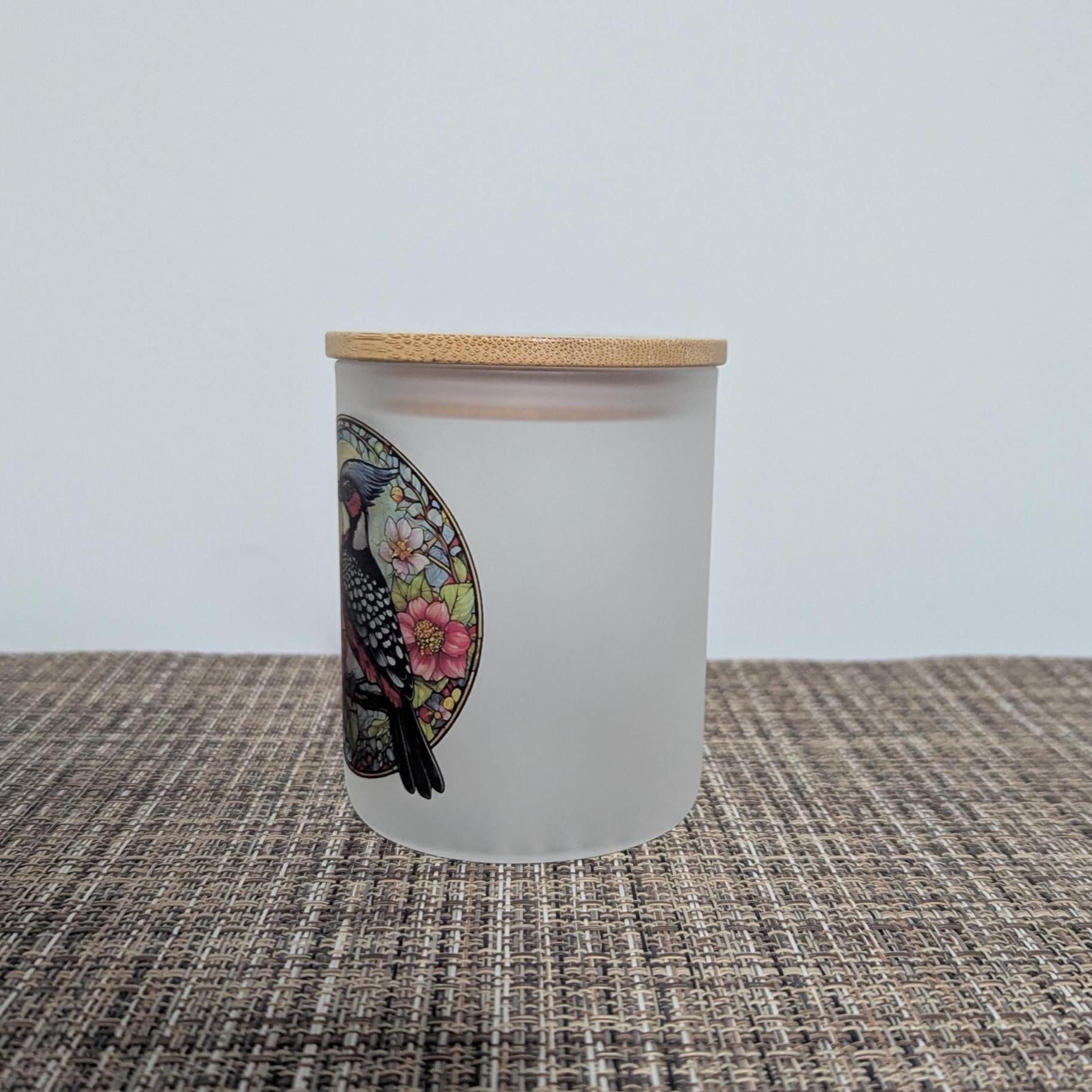Pretty Woodpecker Candle Holder With A Battery Operated Flickering Tea Light