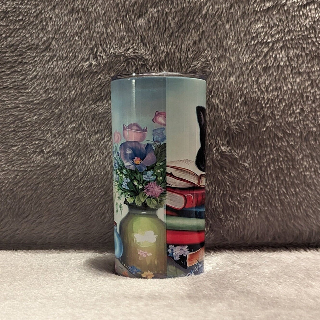 Black Kitten Tumbler 15oz With Reusable Straw, Can Be Personalized