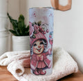 Wine Girl Gnome Tumbler 20oz With Reusable Straw, Can Be Personalized