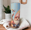 Easter Gnome Tumbler 20oz With Reusable Straw, Can Be Personalized