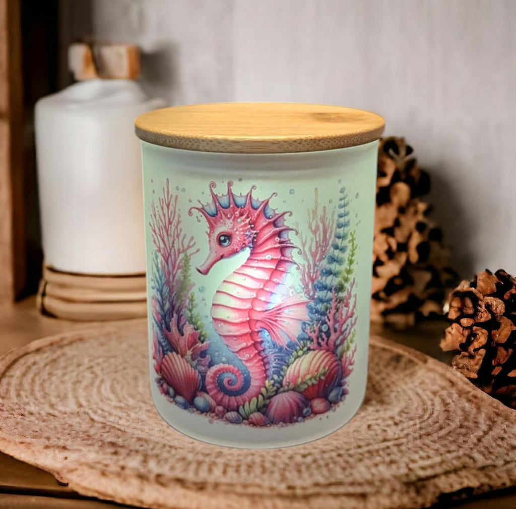 Pink Seahorse Candle Holder With A Battery Operated Flickering Tea Light