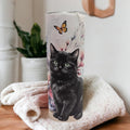 Black Cat Tumbler 20oz With Reusable Straw, Can Be Personalized