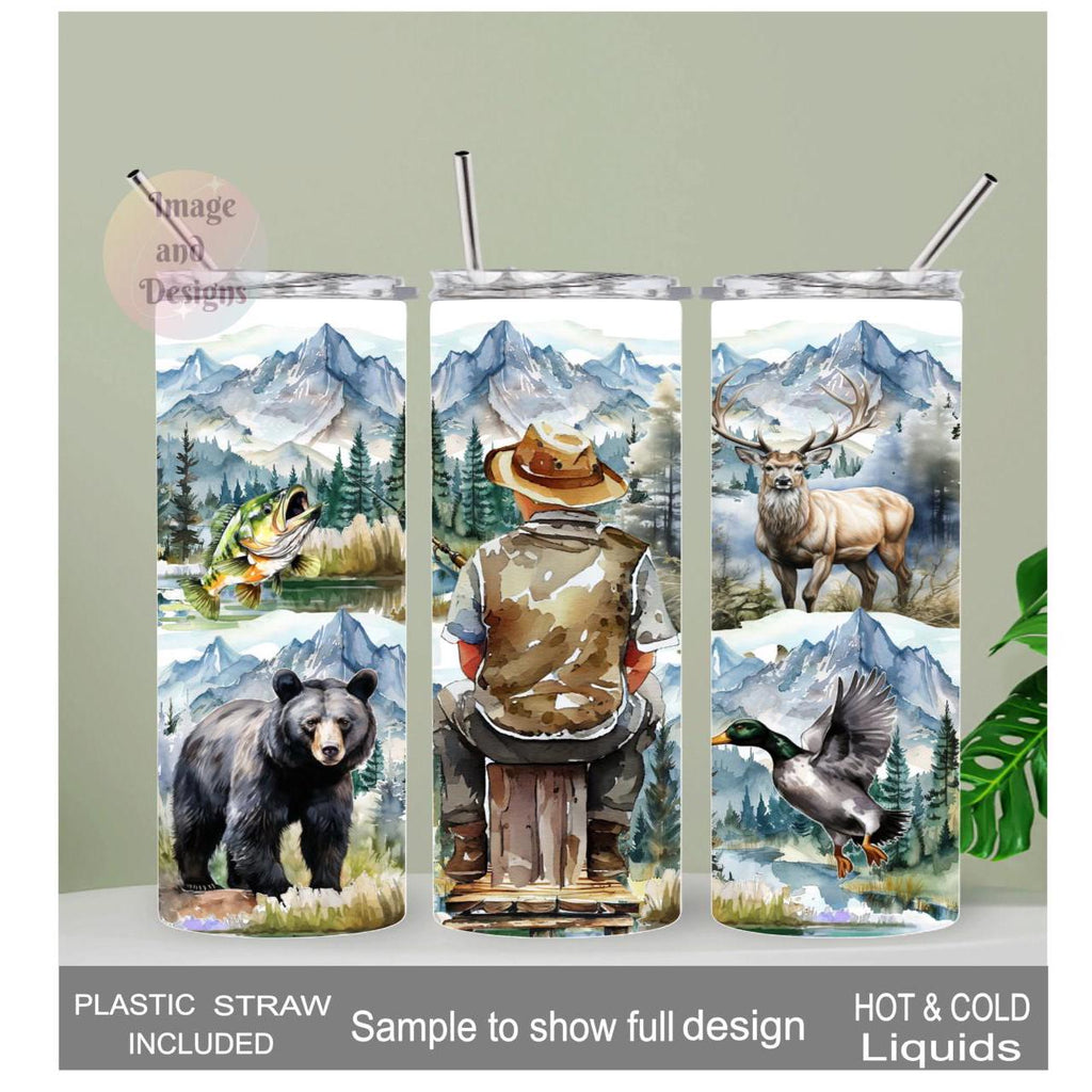 Man Hunting Affirmations Tumbler 20oz With Reusable Straw