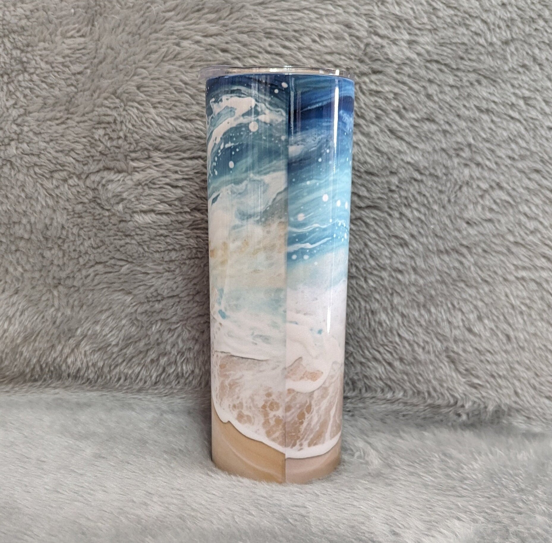 Personalized Beach Tumbler 20oz With Reusable Straw, Can Be Personalized