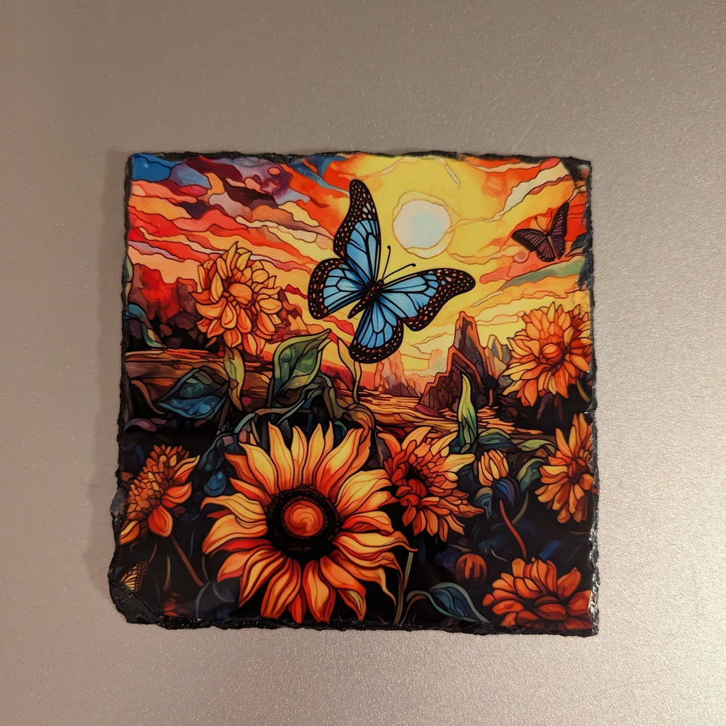 Slate Butterfly Picture With Display Legs