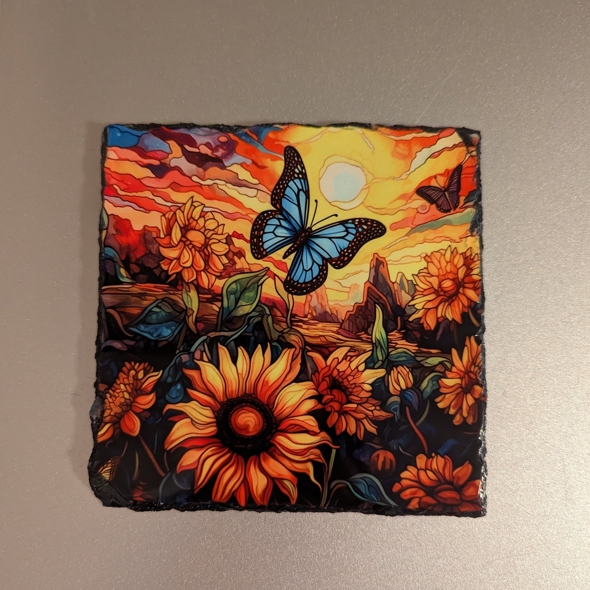 Slate Butterfly Picture With Display Legs