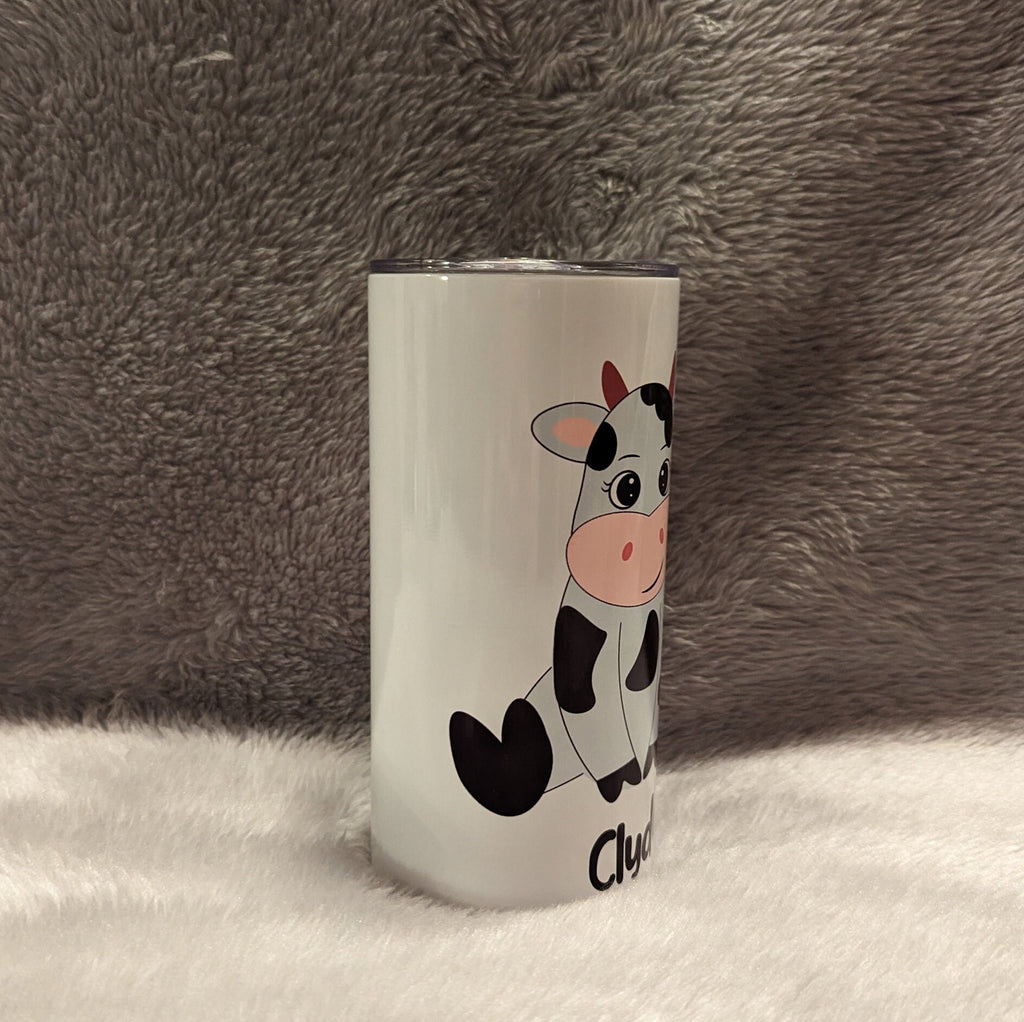 Kids Cow Tumbler 15oz With Reusable Straw, Can Be Personalized