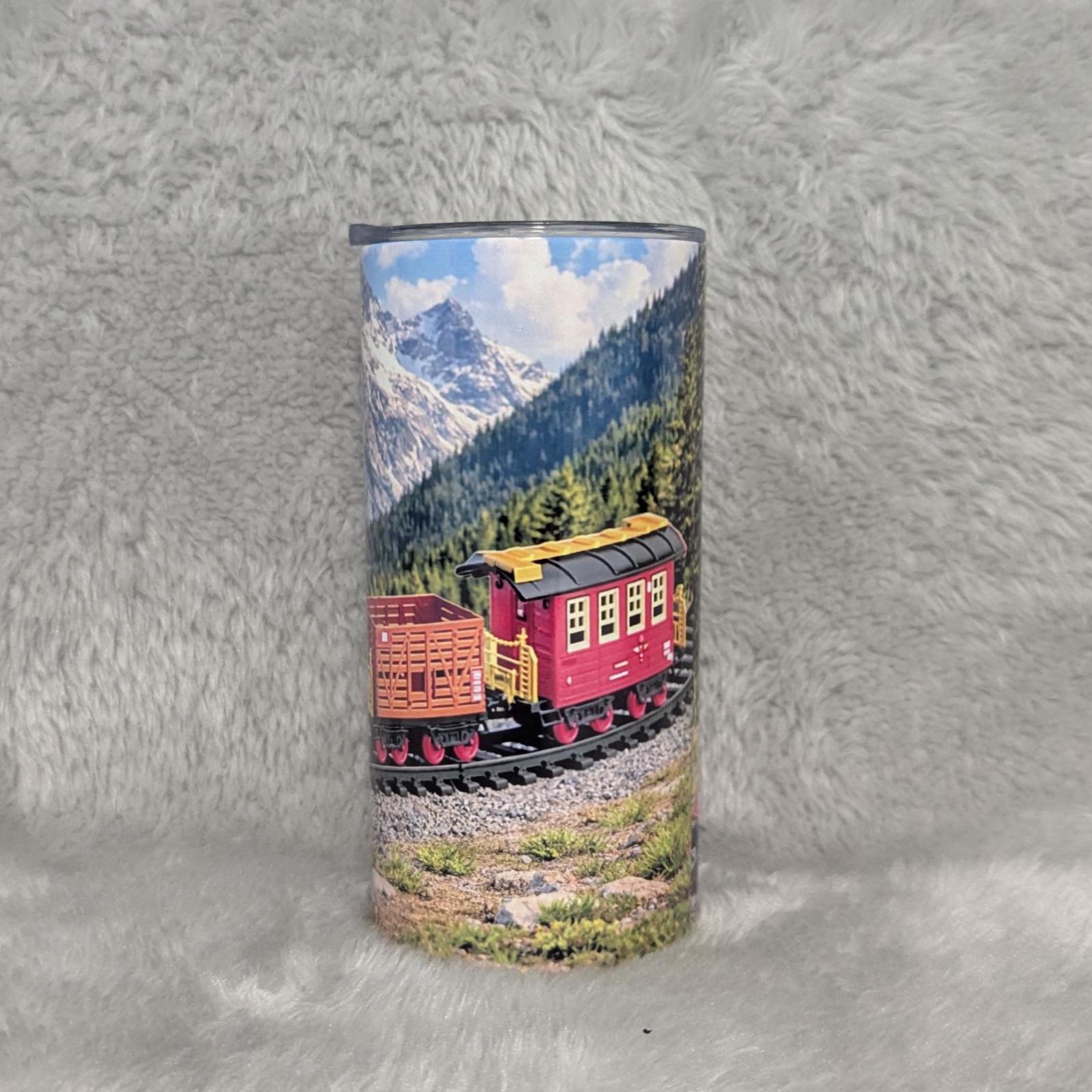 Kids Train Tumbler 15oz With Reusable Straw, Can Be Personalized