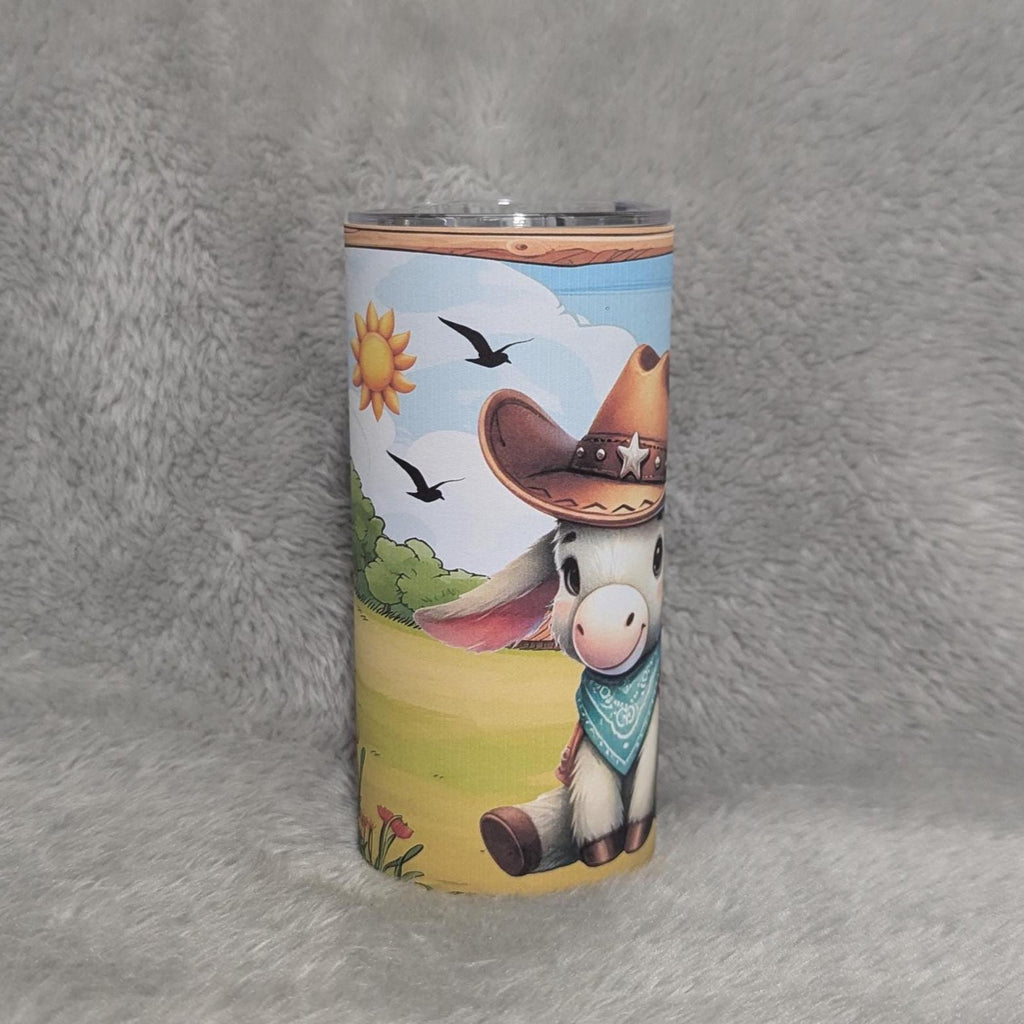 Kids Donkey Tumbler 15oz With Reusable Straw, Can Be Personalized