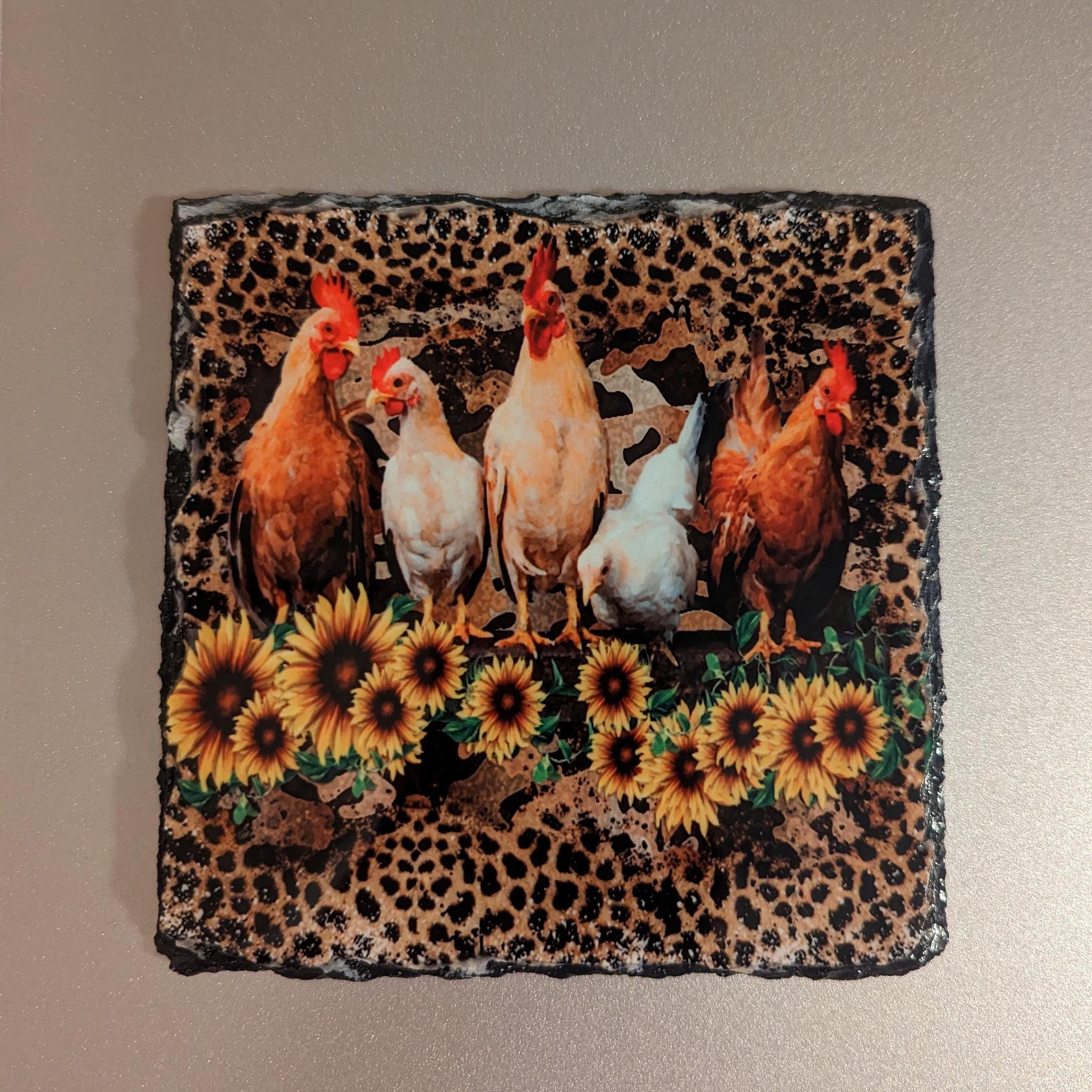 Slate Chicken Picture With Display Legs