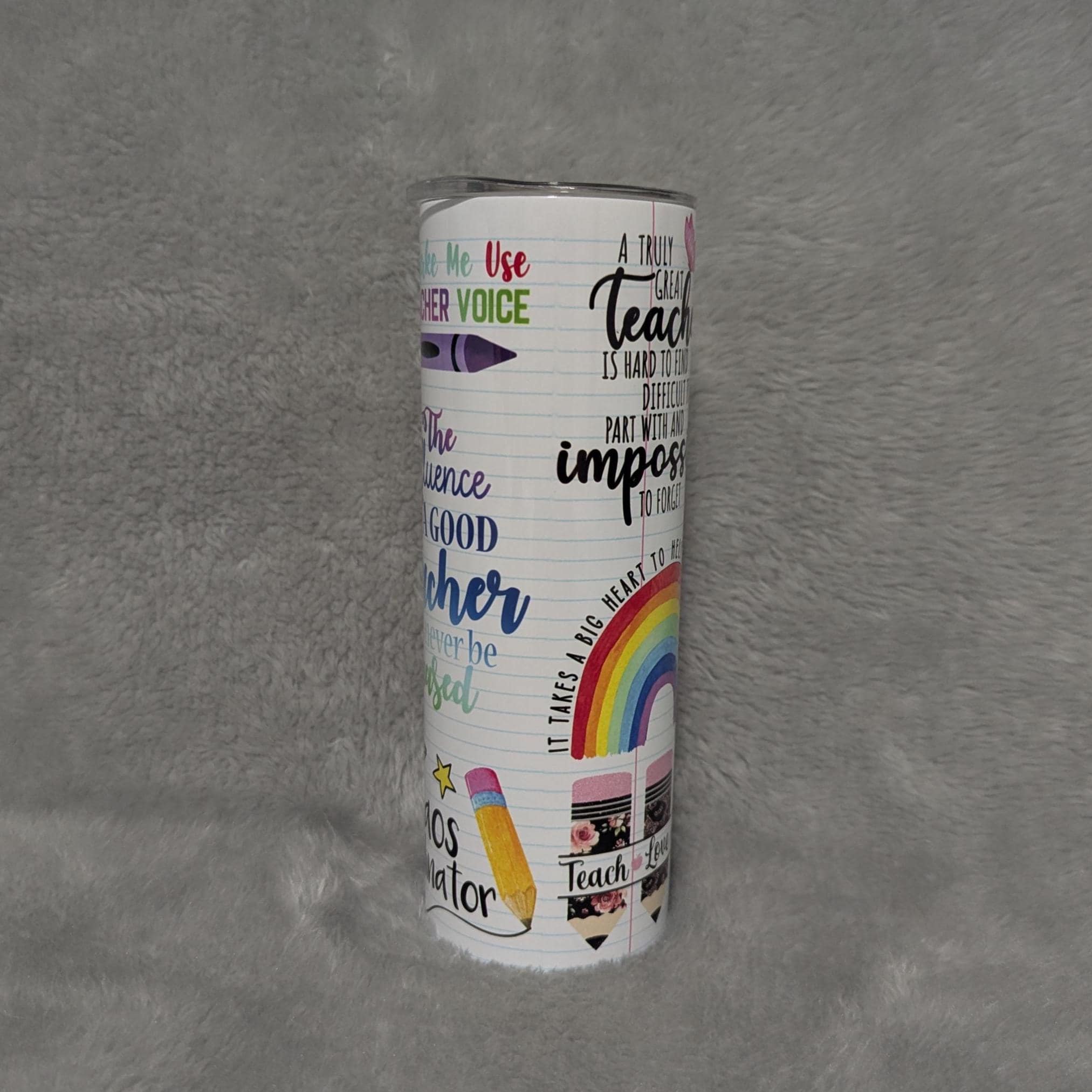 Personalized Teacher Tumbler 20oz With Reusable Straw, Can Be Personalized